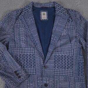The Territory Ahead Sport Coat Mens Large Tall Blue Aztec Blazer Southwestern